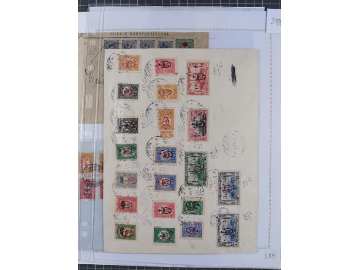 1917, OX-HEAD (PTT) Issues specialized collection on 24 selfmade album pages including a mainly used set, many high values 25