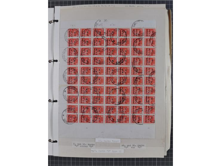 1944, umfangreiche, meist postfrische und gestempelte Sammlung mit vielen Einheiten, gestempelten Bogenteilen, Aufdruck-Abart