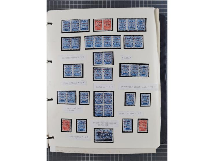 1944, umfangreiche, meist postfrische und gestempelte Sammlung mit vielen Einheiten, gestempelten Bogenteilen, Aufdruck-Abart