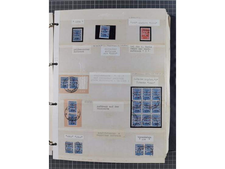 1944, umfangreiche, meist postfrische und gestempelte Sammlung mit vielen Einheiten, gestempelten Bogenteilen, Aufdruck-Abart
