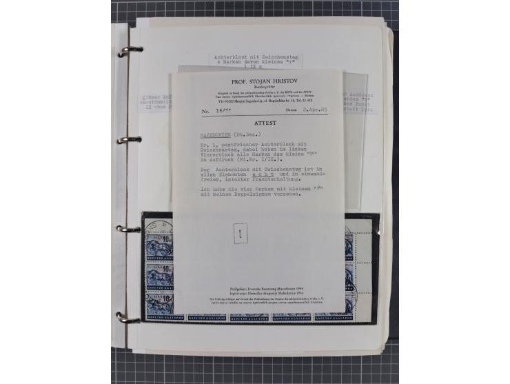 1944, umfangreiche, meist postfrische und gestempelte Sammlung mit vielen Einheiten, gestempelten Bogenteilen, Aufdruck-Abart