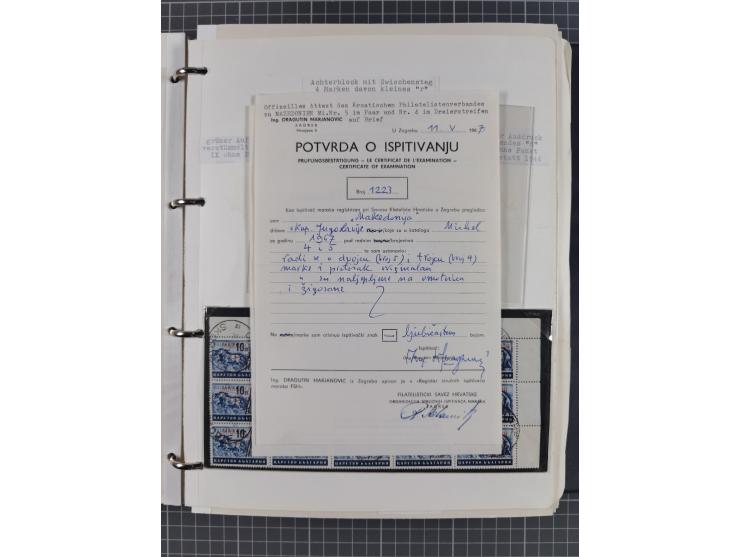 1944, umfangreiche, meist postfrische und gestempelte Sammlung mit vielen Einheiten, gestempelten Bogenteilen, Aufdruck-Abart