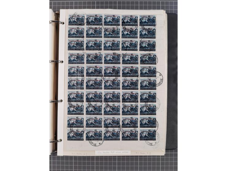 1944, umfangreiche, meist postfrische und gestempelte Sammlung mit vielen Einheiten, gestempelten Bogenteilen, Aufdruck-Abart