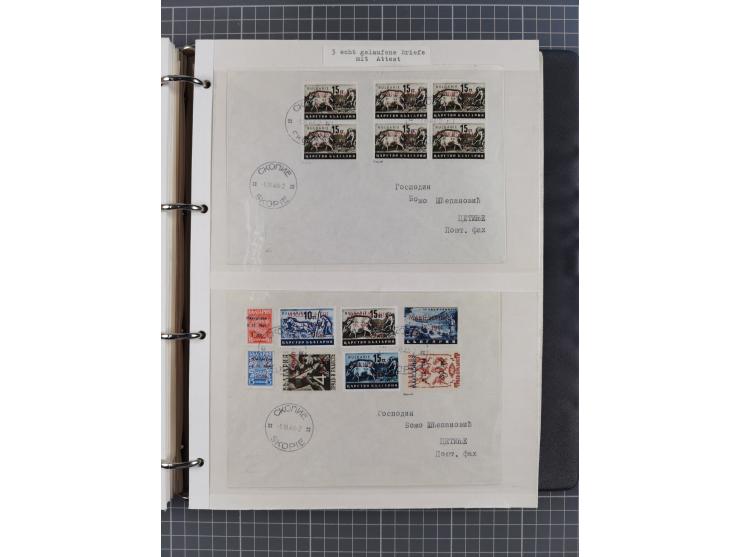 1944, umfangreiche, meist postfrische und gestempelte Sammlung mit vielen Einheiten, gestempelten Bogenteilen, Aufdruck-Abart