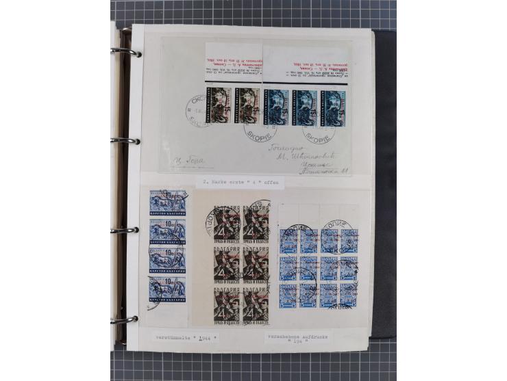 1944, umfangreiche, meist postfrische und gestempelte Sammlung mit vielen Einheiten, gestempelten Bogenteilen, Aufdruck-Abart