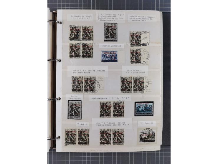 1944, umfangreiche, meist postfrische und gestempelte Sammlung mit vielen Einheiten, gestempelten Bogenteilen, Aufdruck-Abart