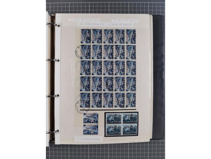 1944, umfangreiche, meist postfrische und gestempelte Sammlung mit vielen Einheiten, gestempelten Bogenteilen, Aufdruck-Abart