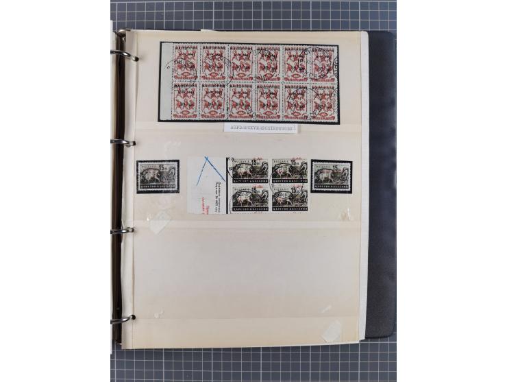 1944, umfangreiche, meist postfrische und gestempelte Sammlung mit vielen Einheiten, gestempelten Bogenteilen, Aufdruck-Abart