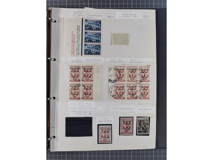 1944, umfangreiche, meist postfrische und gestempelte Sammlung mit vielen Einheiten, gestempelten Bogenteilen, Aufdruck-Abart