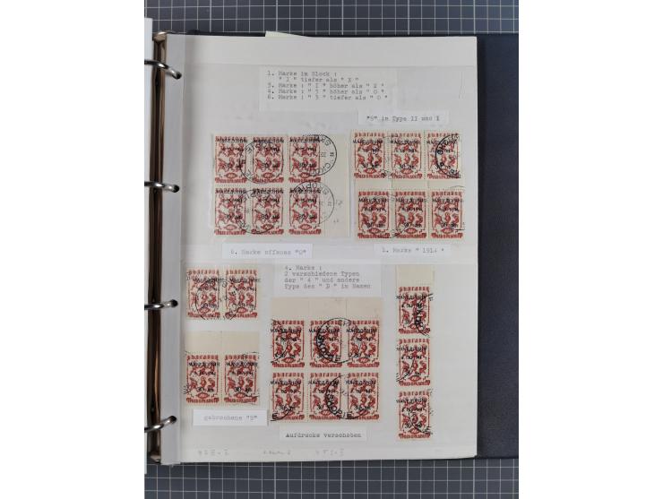 1944, umfangreiche, meist postfrische und gestempelte Sammlung mit vielen Einheiten, gestempelten Bogenteilen, Aufdruck-Abart