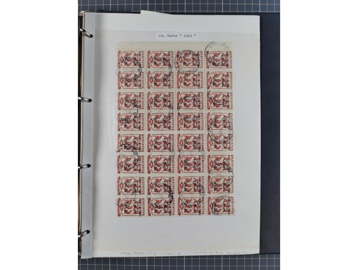 1944, umfangreiche, meist postfrische und gestempelte Sammlung mit vielen Einheiten, gestempelten Bogenteilen, Aufdruck-Abart