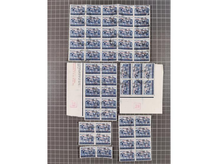1944, umfangreiche, meist postfrische und gestempelte Sammlung mit vielen Einheiten, gestempelten Bogenteilen, Aufdruck-Abart
