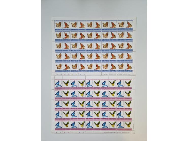 1978/88 (ca.), West Indies, mnh stock of several thousand cpl. motive sets (ca. 40 different) in sheets and few part sheets, 