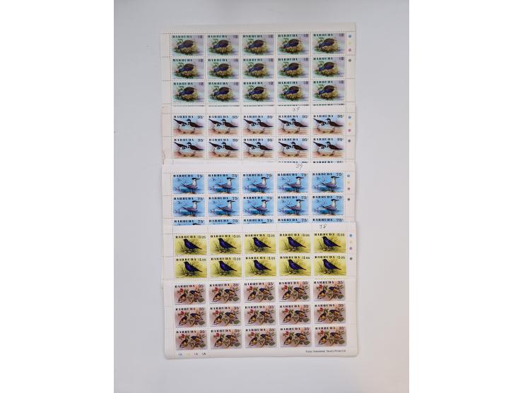 1978/88 (ca.), West Indies, mnh stock of several thousand cpl. motive sets (ca. 40 different) in sheets and few part sheets, 