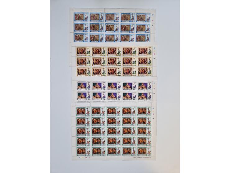 1978/88 (ca.), West Indies, mnh stock of several thousand cpl. motive sets (ca. 40 different) in sheets and few part sheets, 