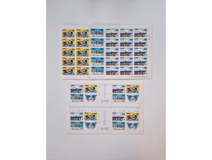 1978/88 (ca.), West Indies, mnh stock of several thousand cpl. motive sets (ca. 40 different) in sheets and few part sheets, 