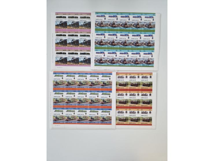 1978/88 (ca.), West Indies, mnh stock of several thousand cpl. motive sets (ca. 40 different) in sheets and few part sheets, 