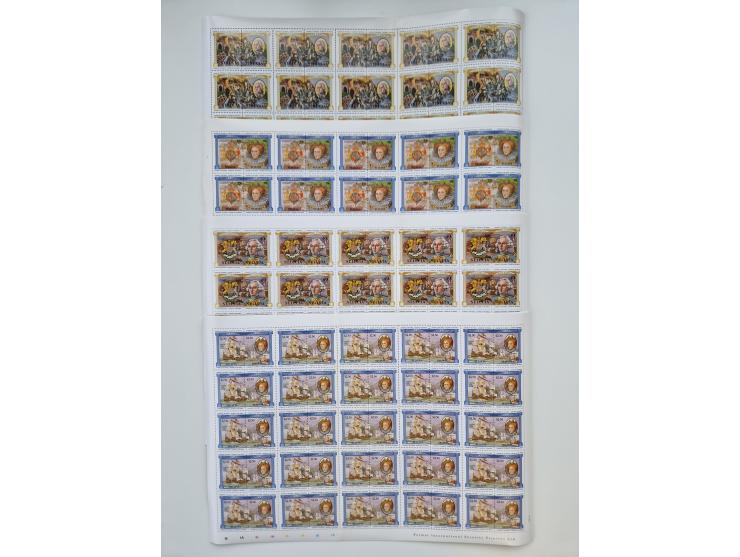 1978/88 (ca.), West Indies, mnh stock of several thousand cpl. motive sets (ca. 40 different) in sheets and few part sheets, 