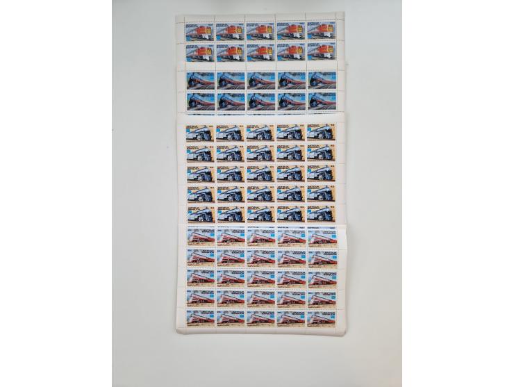 1978/88 (ca.), West Indies, mnh stock of several thousand cpl. motive sets (ca. 40 different) in sheets and few part sheets, 