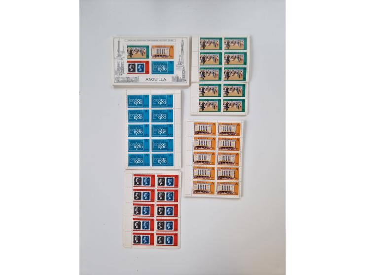 1978/88 (ca.), West Indies, mnh stock of several thousand cpl. motive sets (ca. 40 different) in sheets and few part sheets, 