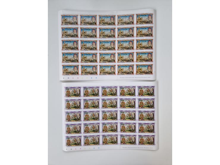 1978/88 (ca.), West Indies, mnh stock of several thousand cpl. motive sets (ca. 40 different) in sheets and few part sheets, 