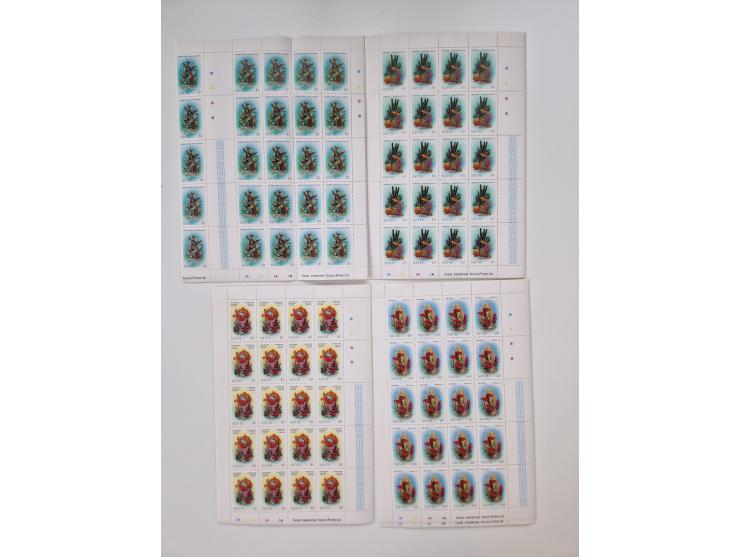 1978/88 (ca.), West Indies, mnh stock of several thousand cpl. motive sets (ca. 40 different) in sheets and few part sheets, 
