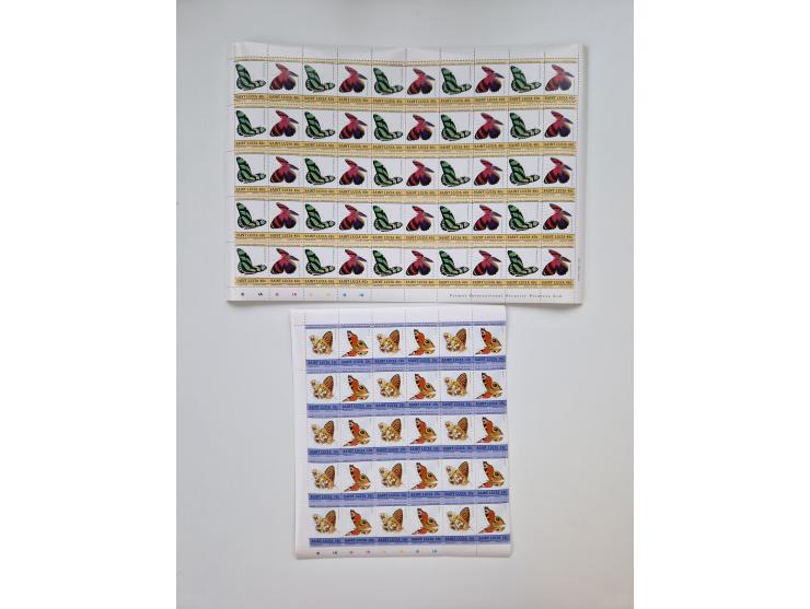 1978/88 (ca.), West Indies, mnh stock of several thousand cpl. motive sets (ca. 40 different) in sheets and few part sheets, 
