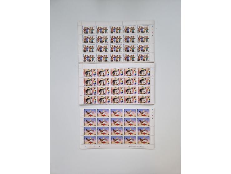 1978/88 (ca.), West Indies, mnh stock of several thousand cpl. motive sets (ca. 40 different) in sheets and few part sheets, 