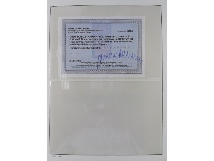 1905/20, Kaiseryacht 3 -60 H. in Unterrandpaaren bzw. zwei Einzelmarken mit Unterrand und mit HAN, dabei 7½ H. in beiden Farb