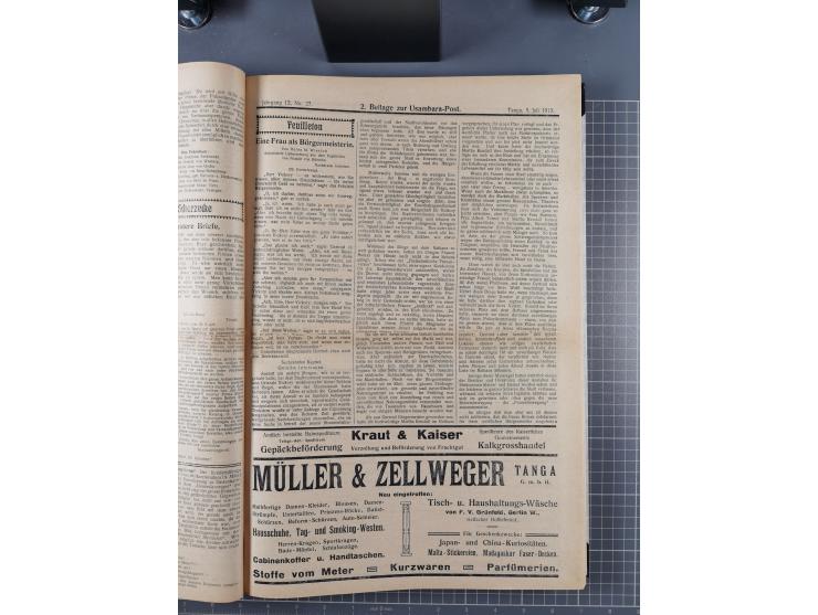 Ostafrika: 1913, Zeitschrift "Usambara-Post" (Tanga), kompletter Jahrgang mit 52 Ausgaben mit vielen interessanten Artikel, W