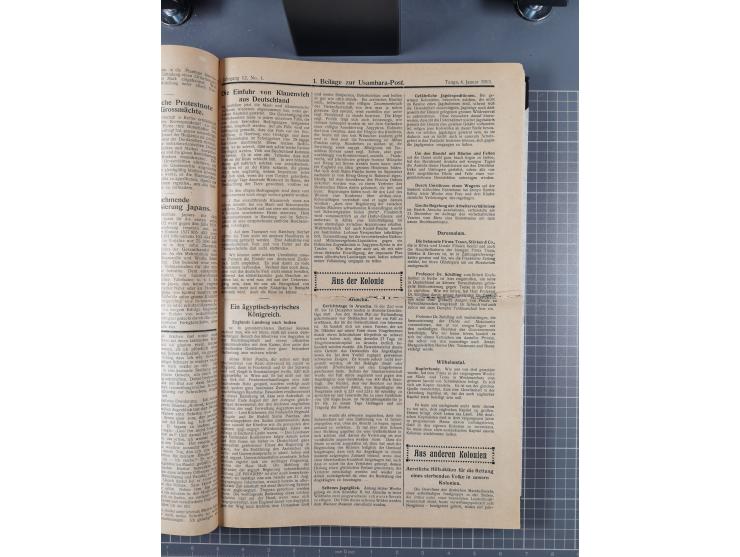 Ostafrika: 1913, Zeitschrift "Usambara-Post" (Tanga), kompletter Jahrgang mit 52 Ausgaben mit vielen interessanten Artikel, W