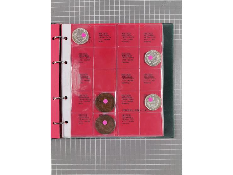 OSTAFRIKA: 1892/1916, interessante Sammlung mit 24 Münzen, dabei u.a. ½ Rupie 1904+1907, 1 Rupie 1894+1904+1912+1914, 2 Rupie