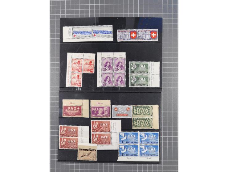 1940/45, Partie mit Einheiten, dabei Pax Satz, Block Kriegs-Winterhilfe 4x, Pro Juventute etc., ungebraucht und postfrisch, t