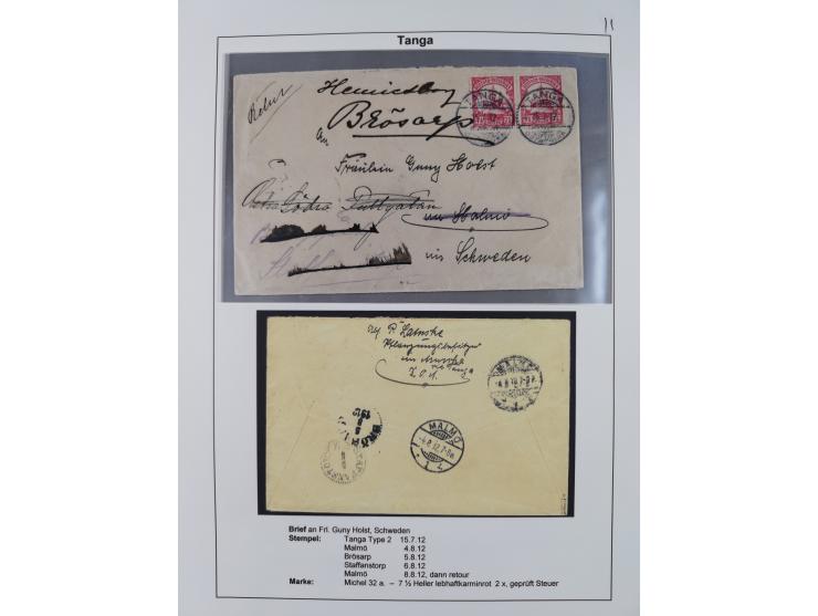 1892/1916, Partie mit 16 Briefen, Karten und Ganzsachen sowie ein Telegramm und zwei linken Postanweisungs-Abschnitten mit sc