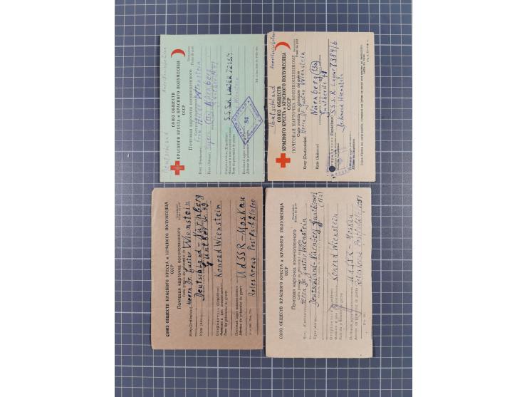 1946/49, Kriegsgefangenenpost aus zwei verschiedenen sowjetischen Lagern an Dr. Gustav Wienstein Nürnberg, dabei S.S.S.R.LAGE