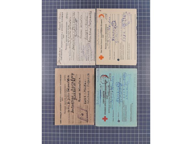 1946/49, Kriegsgefangenenpost aus zwei verschiedenen sowjetischen Lagern an Dr. Gustav Wienstein Nürnberg, dabei S.S.S.R.LAGE