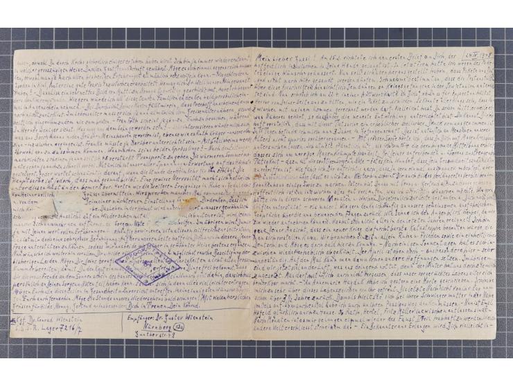 1946/49, Kriegsgefangenenpost aus zwei verschiedenen sowjetischen Lagern an Dr. Gustav Wienstein Nürnberg, dabei S.S.S.R.LAGE