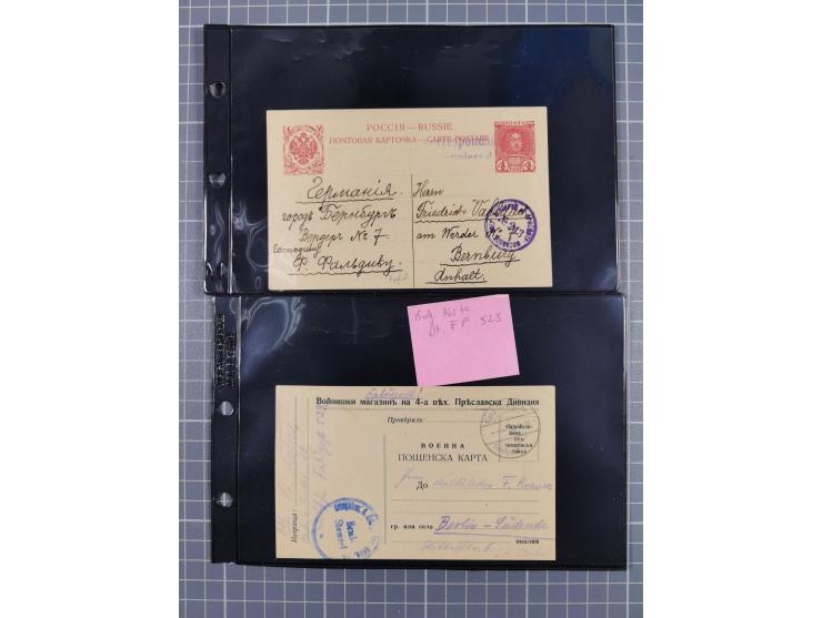 1914/20, Feldpost und Kriegsgefangenenpost aus Serbien, Frankreich, Rußland und Bulgarien, dabei verschiedene Zensuren, Rotes