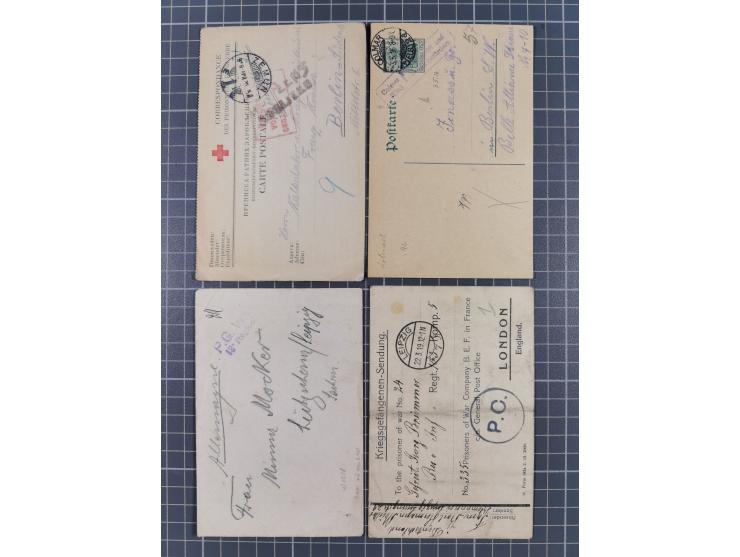 1914/20, Feldpost und Kriegsgefangenenpost aus Serbien, Frankreich, Rußland und Bulgarien, dabei verschiedene Zensuren, Rotes