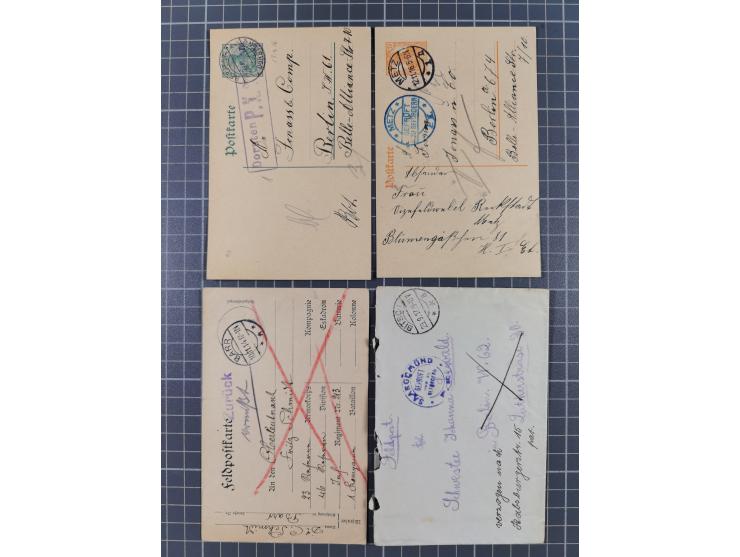 1914/20, Feldpost und Kriegsgefangenenpost aus Serbien, Frankreich, Rußland und Bulgarien, dabei verschiedene Zensuren, Rotes