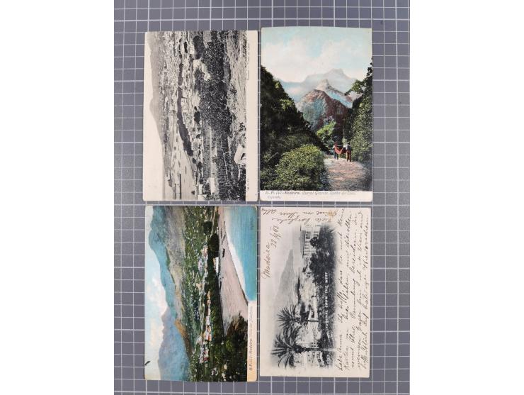 1902/12, OCEAN POST: Ten postcards, three ship cards (S.S.Kinfauns Castle and Steamer Briton) and seven Portugal Madeira Func