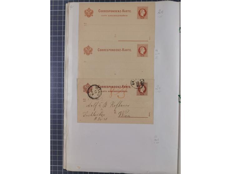 1869/1900, Sammlung von über 100 meist verschiedenen Ganzsachenkarten, überwiegend ungebraucht, spezialisiert mit Katalognumm