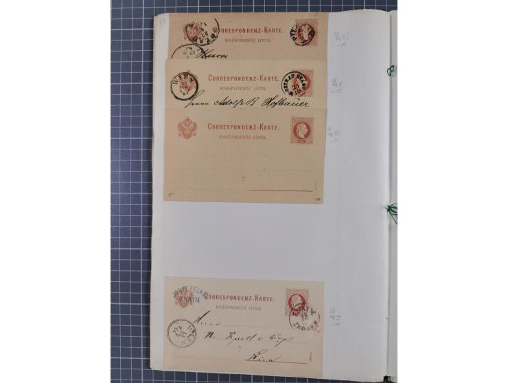 1869/1900, Sammlung von über 100 meist verschiedenen Ganzsachenkarten, überwiegend ungebraucht, spezialisiert mit Katalognumm