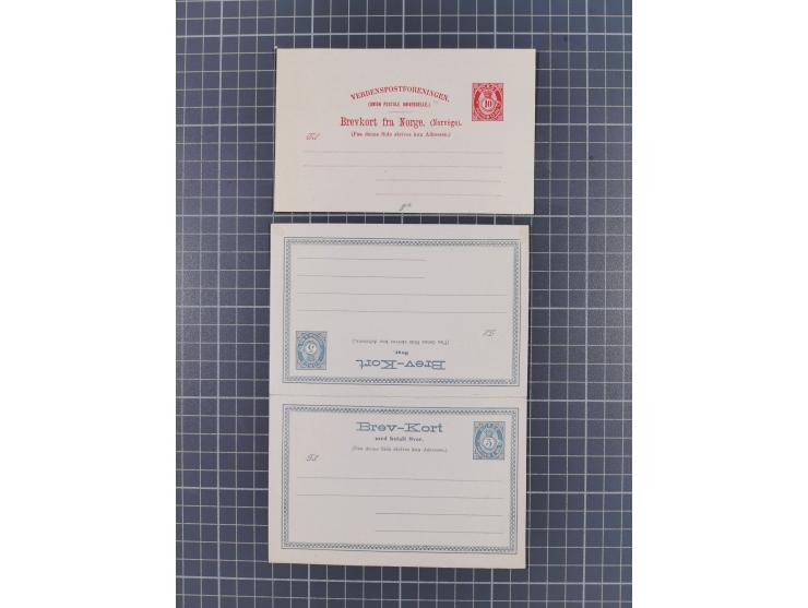1872/1900, Collection of 41 postal stationery cards starting Mi.P1-P5, including 17 complete answering cards, some watermarke