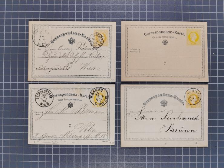 1879/1900, Sammlung von 15 meist verschiedenen Ganzsachenkarten zur pneumatischen Expressbeförderung, überwiegend ungebraucht