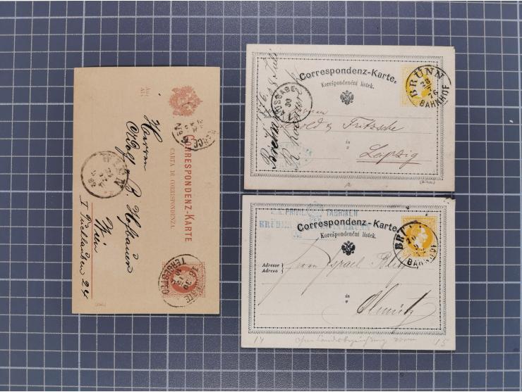 1879/1900, Sammlung von 15 meist verschiedenen Ganzsachenkarten zur pneumatischen Expressbeförderung, überwiegend ungebraucht