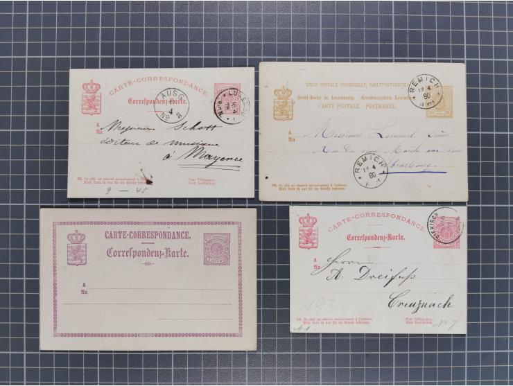 1874/1900, Sammlung von 41 meist verschiedenen Ganzsachenkarten, überwiegend ungebraucht, dabei auch 13 komplette Antwortkart