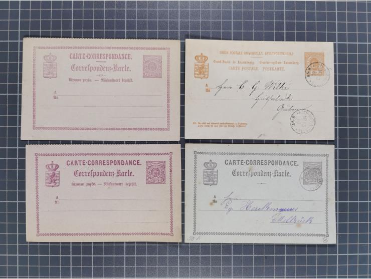 1874/1900, Sammlung von 41 meist verschiedenen Ganzsachenkarten, überwiegend ungebraucht, dabei auch 13 komplette Antwortkart