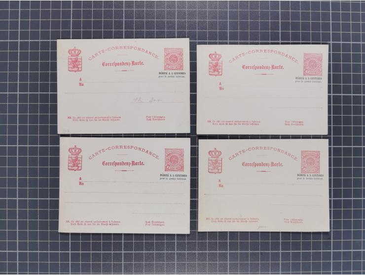 1874/1900, Sammlung von 41 meist verschiedenen Ganzsachenkarten, überwiegend ungebraucht, dabei auch 13 komplette Antwortkart