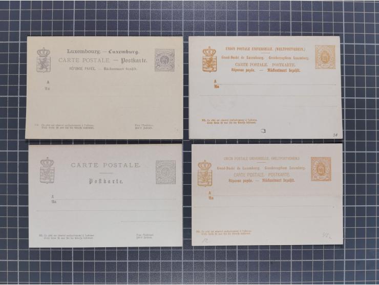 1874/1900, Sammlung von 41 meist verschiedenen Ganzsachenkarten, überwiegend ungebraucht, dabei auch 13 komplette Antwortkart